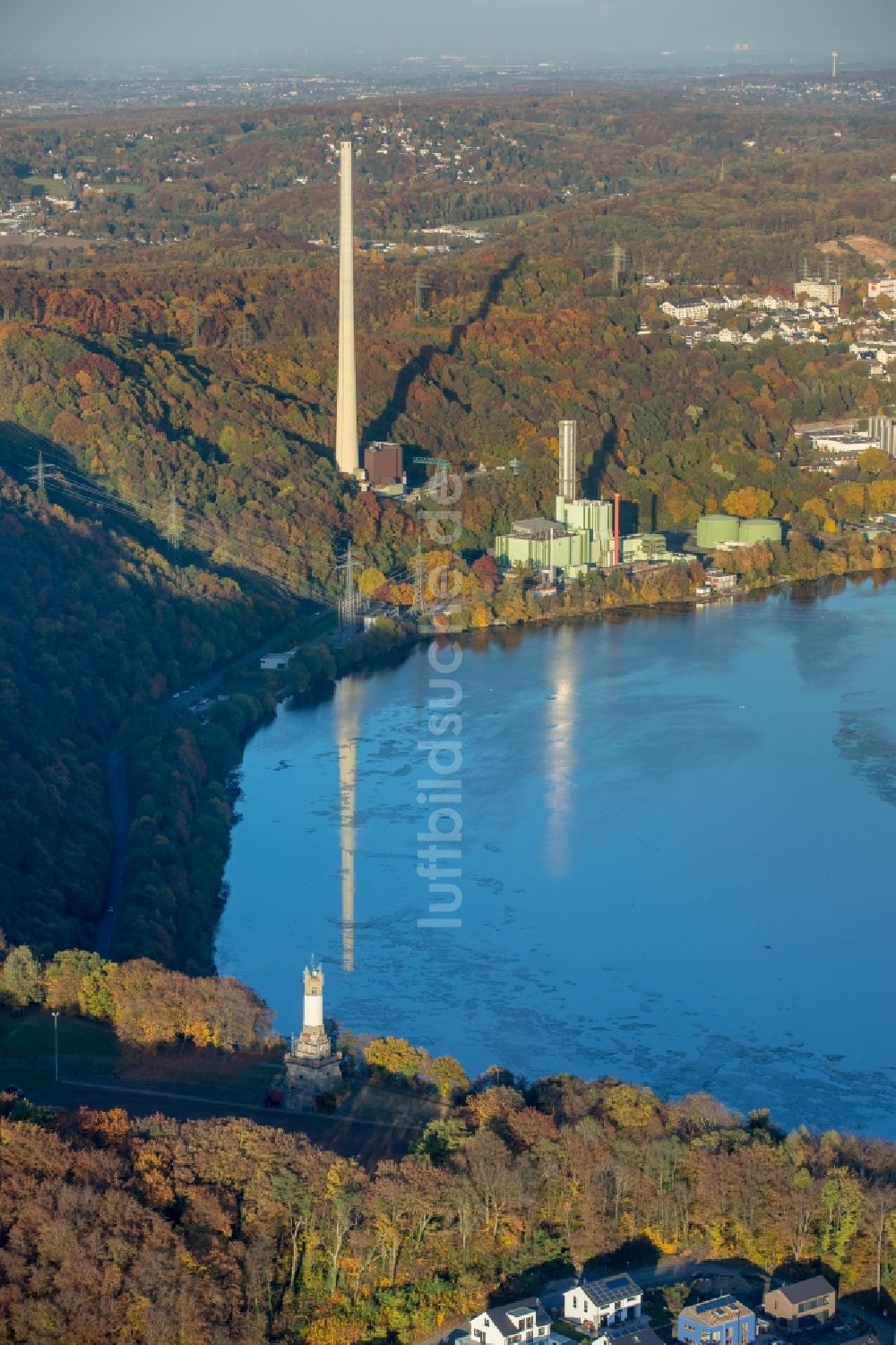 Wetter (Ruhr) von oben - Bauwerk des Aussichtsturmes Harkort - Turm in Wetter (Ruhr) im Bundesland Nordrhein-Westfalen