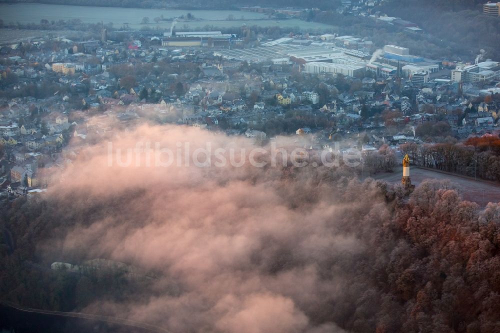 Wetter (Ruhr) von oben - Bauwerk des Aussichtsturmes Harkortturm im Ortsteil Ruhr Metropolitan Area in Wetter (Ruhr) im Bundesland Nordrhein-Westfalen