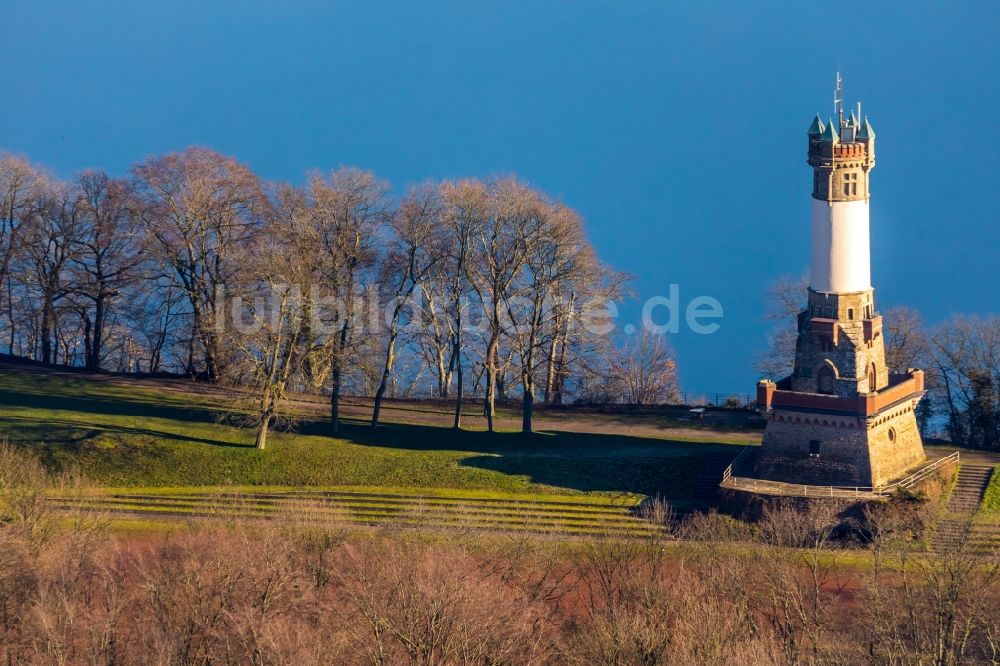 Luftaufnahme Wetter (Ruhr) - Bauwerk des Aussichtsturmes Harkortturm in Wetter (Ruhr) im Bundesland Nordrhein-Westfalen, Deutschland