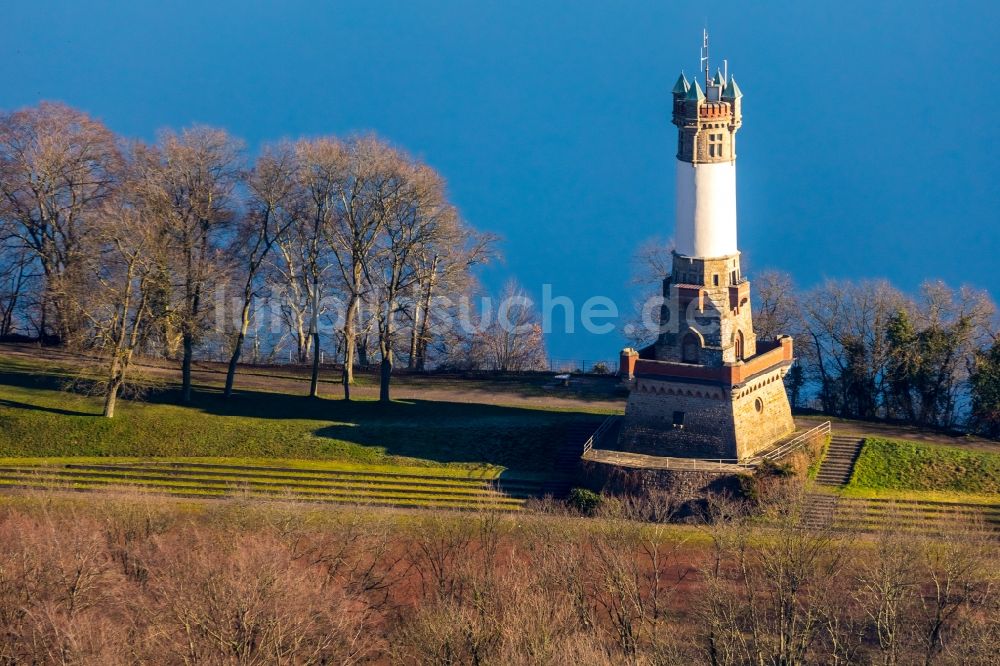 Wetter (Ruhr) von oben - Bauwerk des Aussichtsturmes Harkortturm in Wetter (Ruhr) im Bundesland Nordrhein-Westfalen, Deutschland