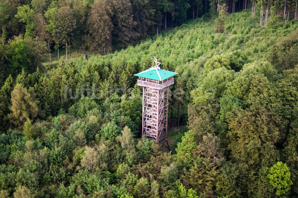 Luftbild Marienmünster - Bauwerk des Aussichtsturmes Hungerberg im Ortsteil Vörden in Marienmünster im Bundesland , Deutschland