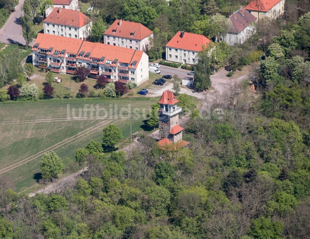 Luftbild Bernburg (Saale) - Bauwerk des Aussichtsturmes Keßlerturm in Bernburg (Saale) im Bundesland Sachsen-Anhalt