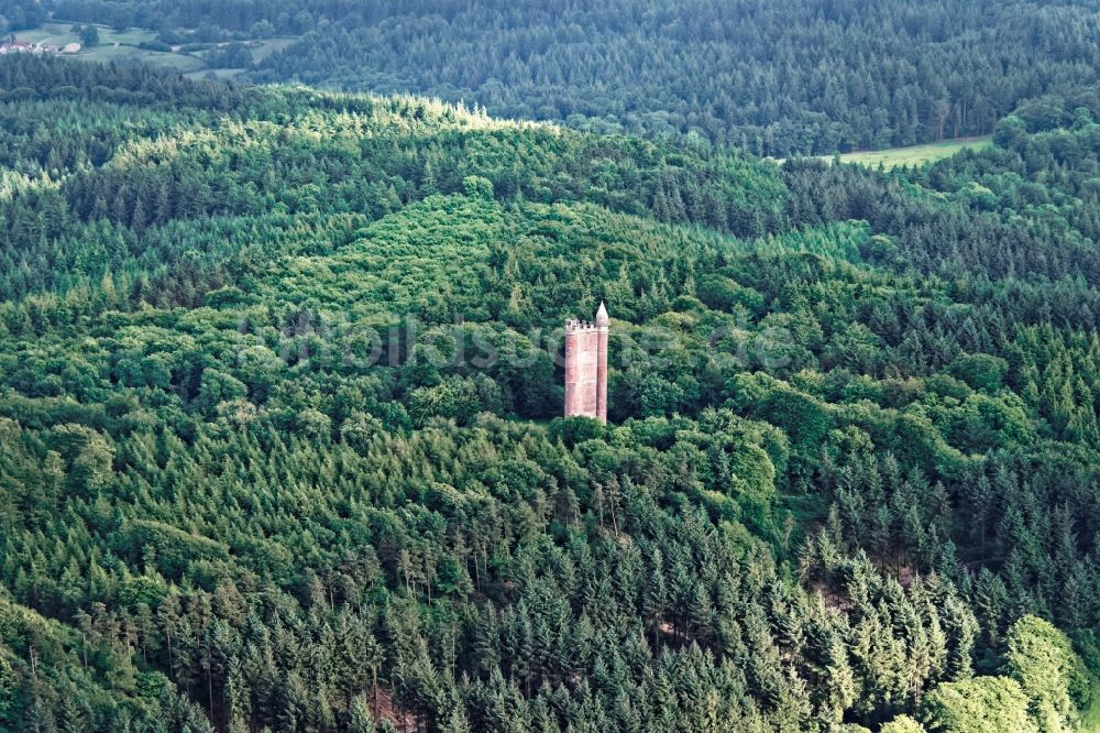 South Brewham aus der Vogelperspektive: Bauwerk des Aussichtsturmes King Alfred's Tower an der Tower Rd in South Brewham in Vereinigtes Königreich