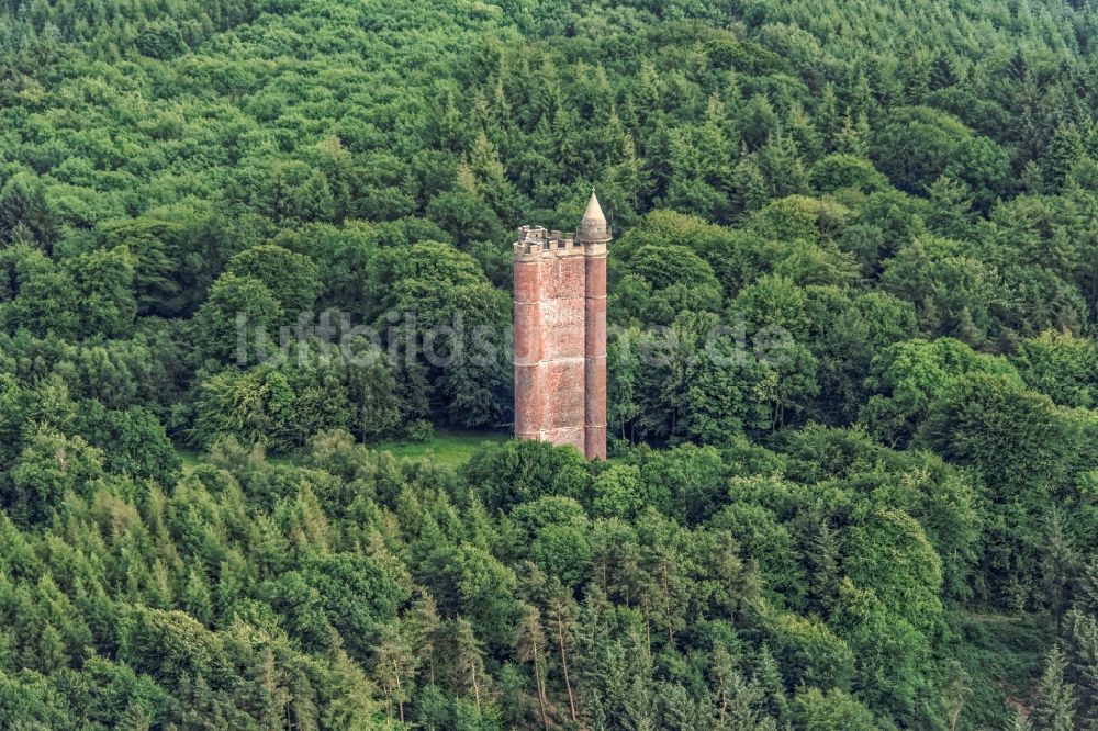 Luftbild South Brewham - Bauwerk des Aussichtsturmes King Alfred's Tower an der Tower Rd in South Brewham in Vereinigtes Königreich