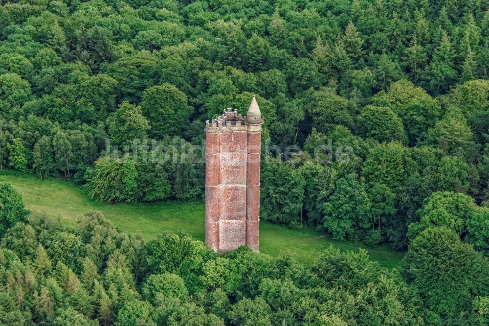 Luftaufnahme South Brewham - Bauwerk des Aussichtsturmes King Alfred's Tower an der Tower Rd in South Brewham in Vereinigtes Königreich