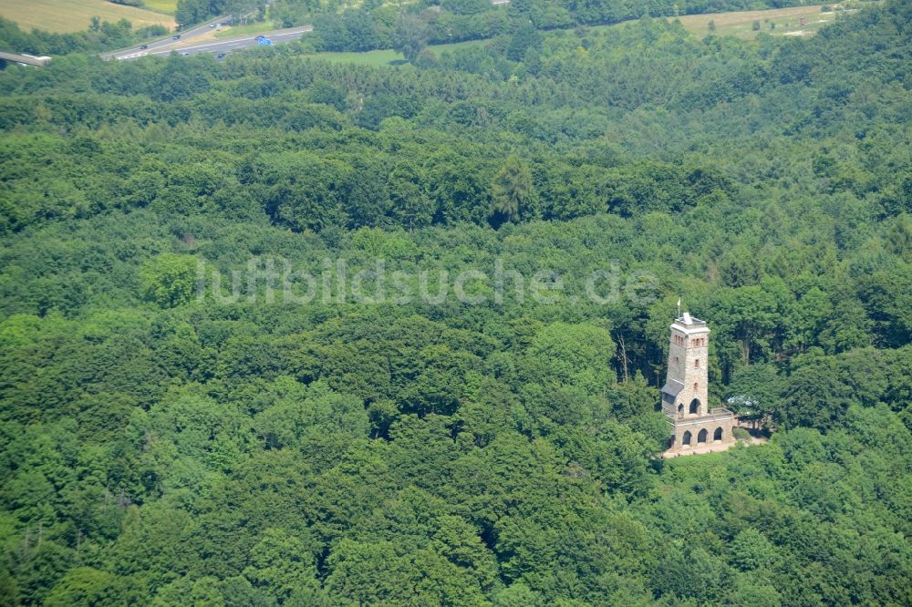 Luftbild Rinteln - Bauwerk des Aussichtsturmes Klippenturm Gaststätte in Rinteln im Bundesland Niedersachsen