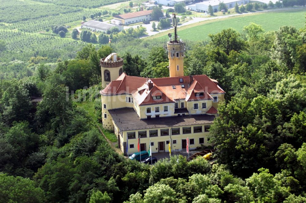 Görlitz aus der Vogelperspektive: Bauwerk des Aussichtsturmes Landeskrone in Görlitz im Bundesland Sachsen, Deutschland