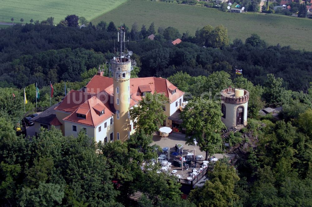 Görlitz aus der Vogelperspektive: Bauwerk des Aussichtsturmes Landeskrone in Görlitz im Bundesland Sachsen, Deutschland