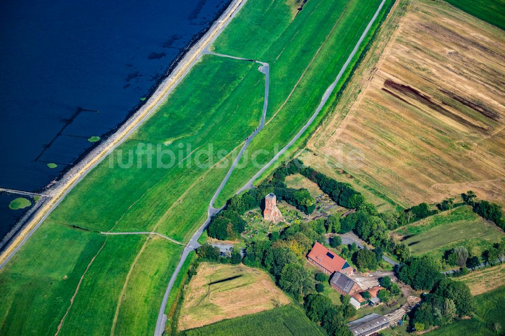 Luftbild Geestland - Bauwerk des Aussichtsturmes Ochsenturm Am Friedhof in Imsum in Geestland im Bundesland Niedersachsen, Deutschland