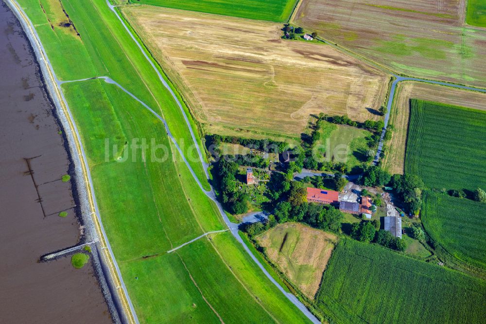 Geestland von oben - Bauwerk des Aussichtsturmes Ochsenturm Am Friedhof in Imsum in Geestland im Bundesland Niedersachsen, Deutschland