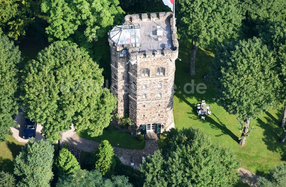 Luftbild Remagen - Bauwerk des Aussichtsturmes Rolandswerth Humboldtturm im Ortsteil Rolandswerth in Remagen im Bundesland Rheinland-Pfalz, Deutschland