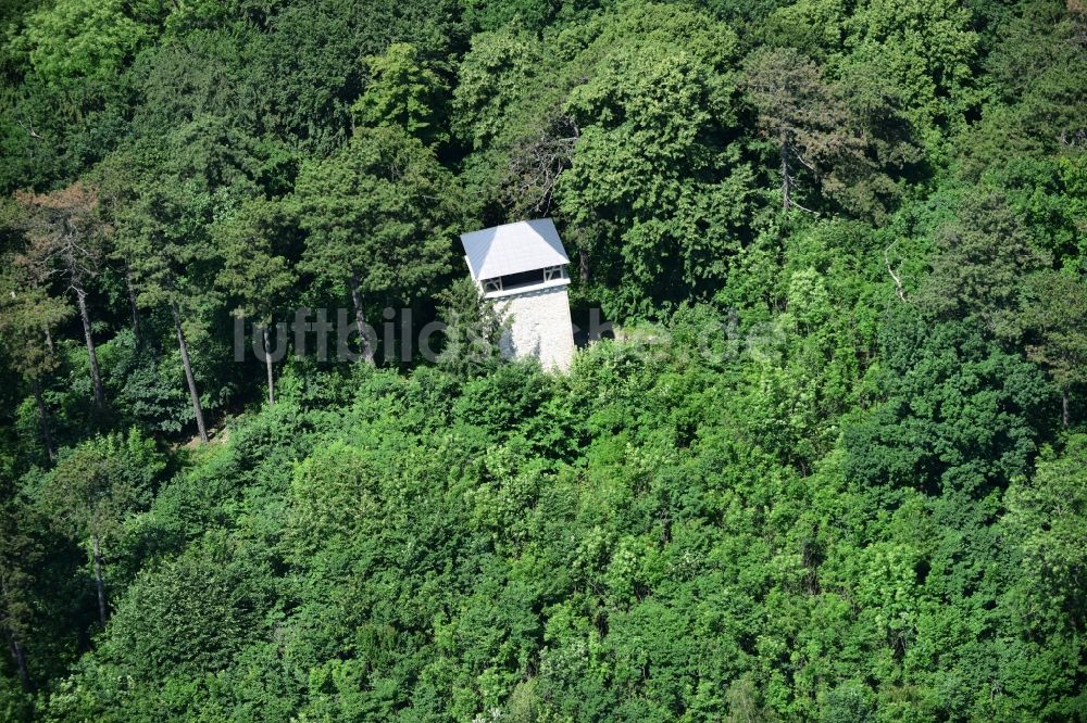 Huy aus der Vogelperspektive: Bauwerk des Aussichtsturmes Sargstedter Warte in Huy im Bundesland Sachsen-Anhalt