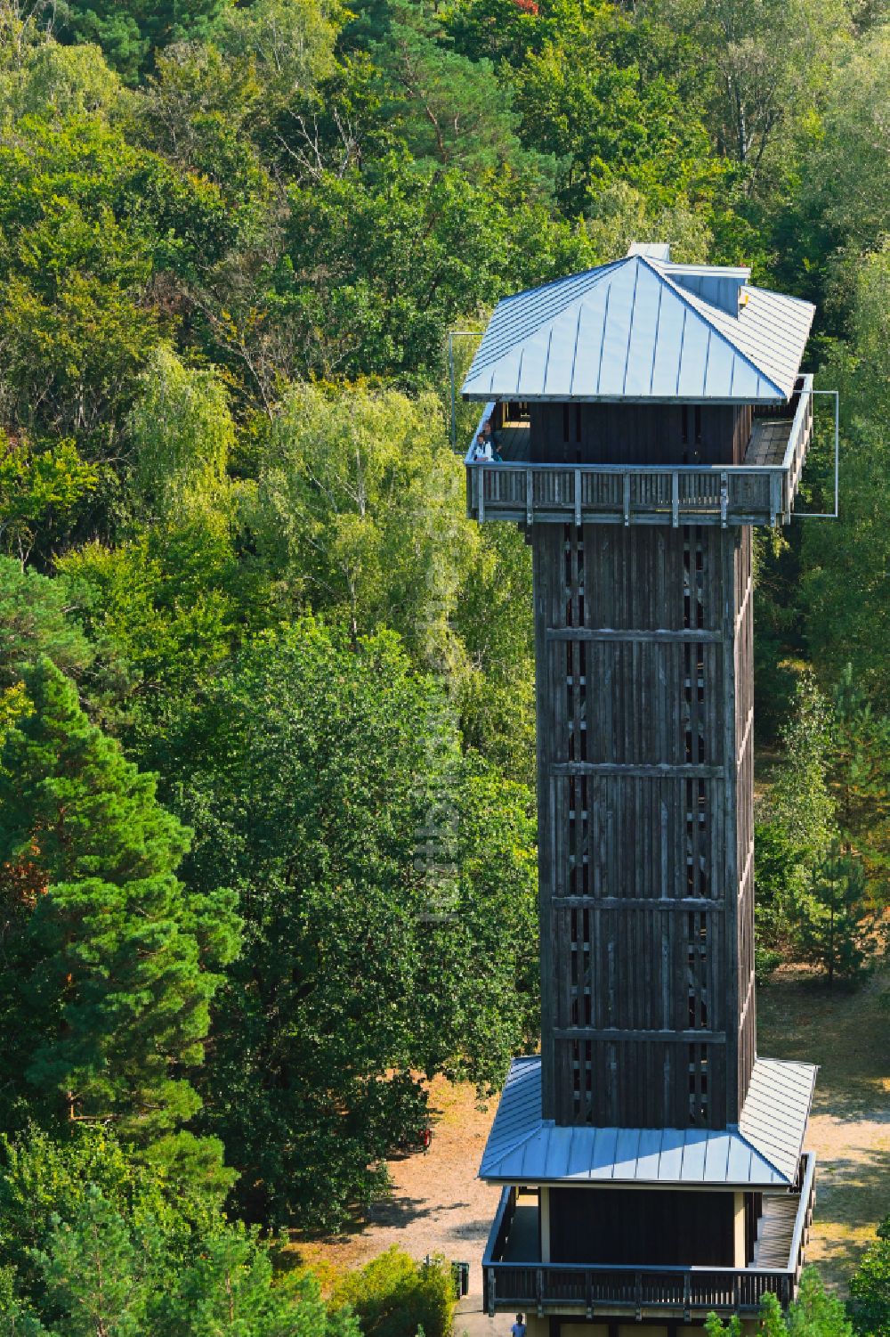 Luftbild Groß Wasserburg - Bauwerk des Aussichtsturmes am Wehlaberg in Groß Wasserburg im Bundesland Brandenburg, Deutschland