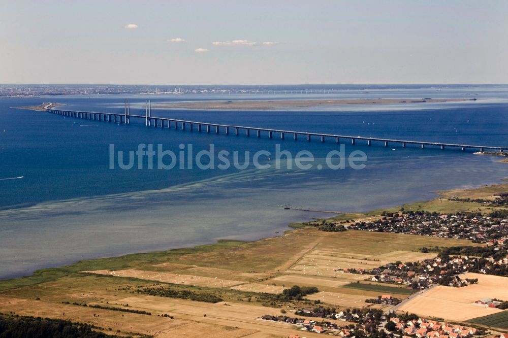 Luftaufnahme Malmö - Bauwerk der Öresundbrücke zwischen Malmö und Saltholm in der Provinz Schonen in Schweden