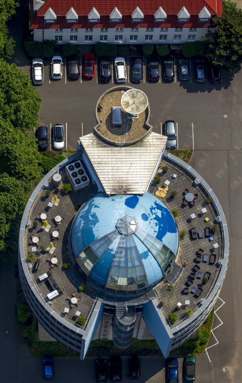 Luftaufnahme Hattingen - Bauwerk des Turmes Satkom Ruhr Tower in Hattingen im Bundesland Nordrhein-Westfalen