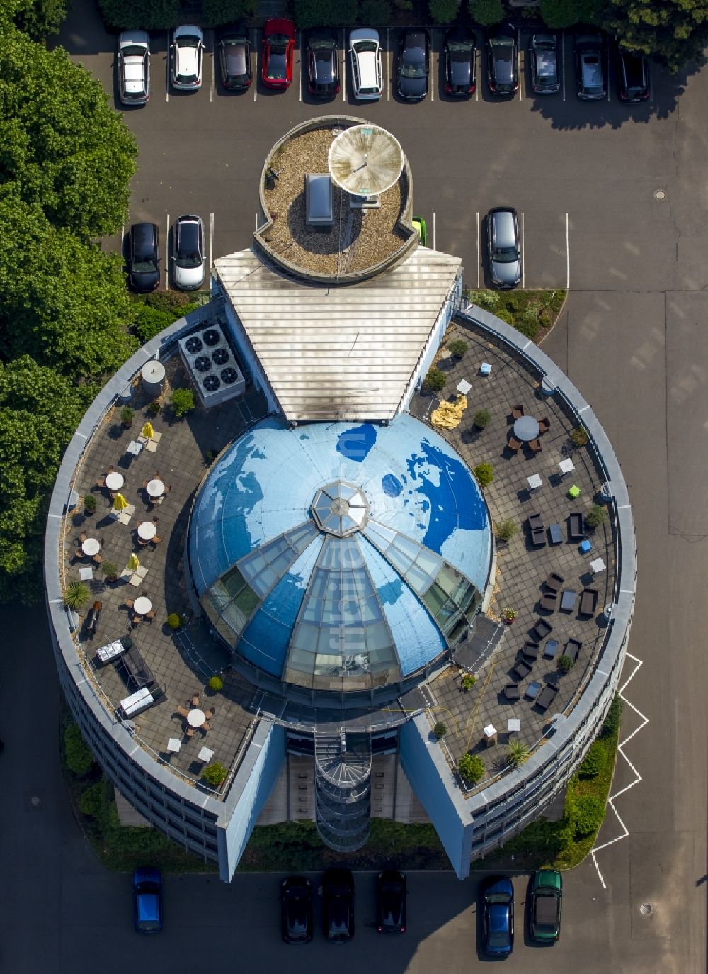 Hattingen von oben - Bauwerk des Turmes Satkom Ruhr Tower in Hattingen im Bundesland Nordrhein-Westfalen