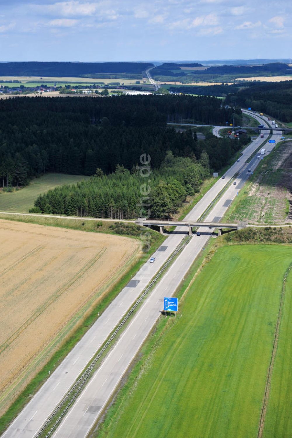 Luftbild Dittersdorf - Bauwerke und Streckenführung der BAB Bundesautobahn A9 bei Dittersdorf in Thüringen