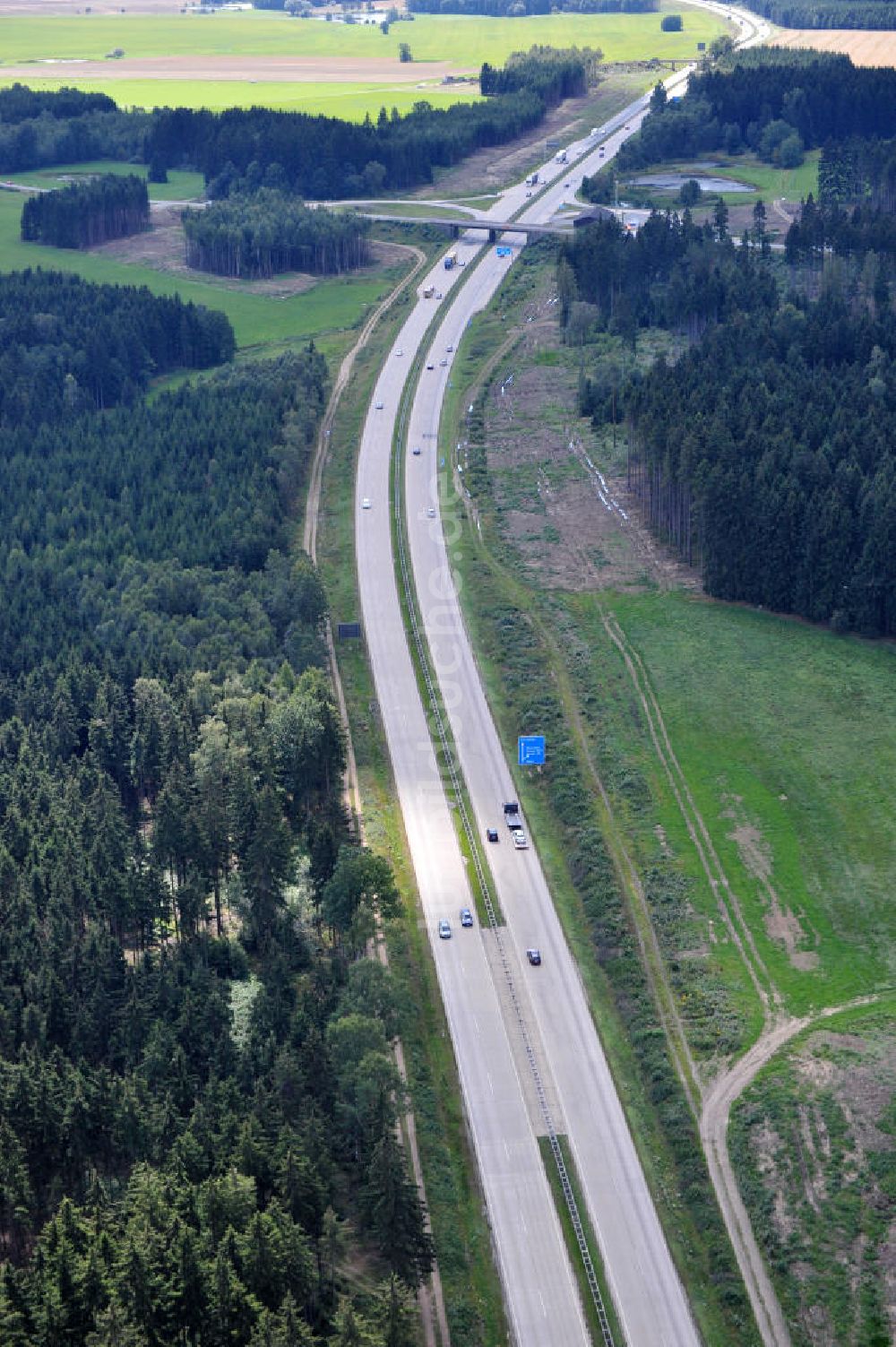 Dittersdorf aus der Vogelperspektive: Bauwerke und Streckenführung der BAB Bundesautobahn A9 bei Dittersdorf in Thüringen