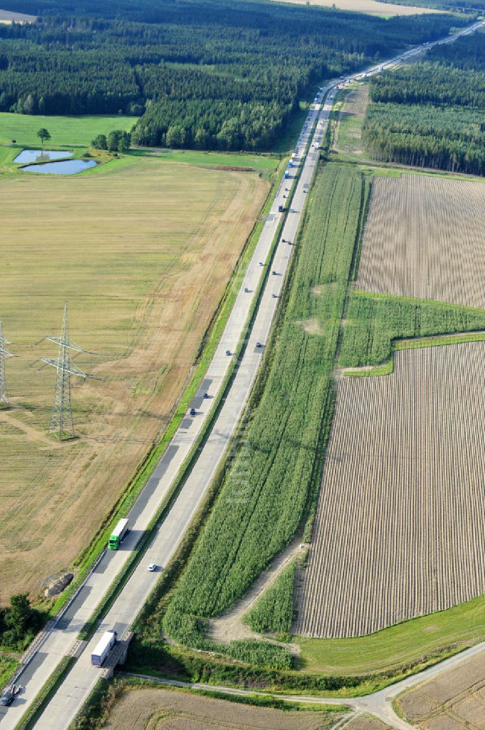 Luftbild Neuendorf - Bauwerke und Streckenführung der BAB Bundesautobahn A9 bei Neundorf in Thüringen