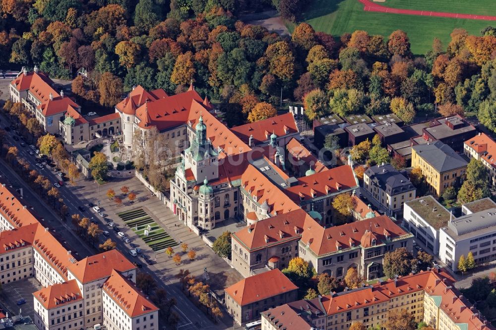 München aus der Vogelperspektive: Bayerisches Nationalmuseums an der Prinzregentenstraße in München im Bundesland Bayern