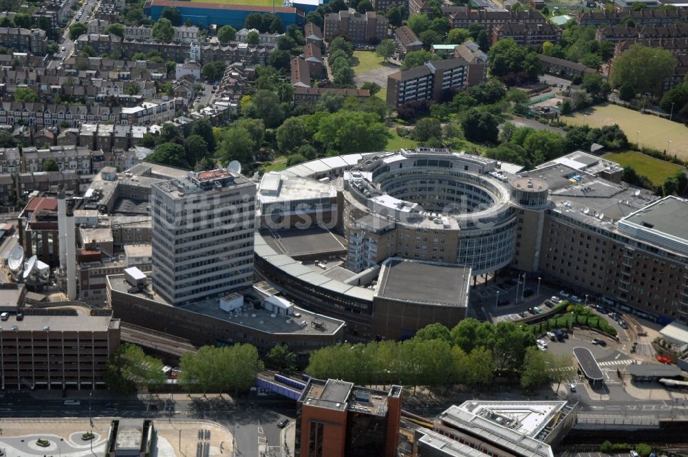 London von oben - BBC Televison Centre, dem Hauptsitz der BBC in London