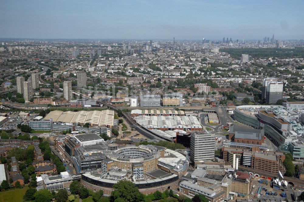 London von oben - BBC Televison Centre, dem Hauptsitz der BBC in London