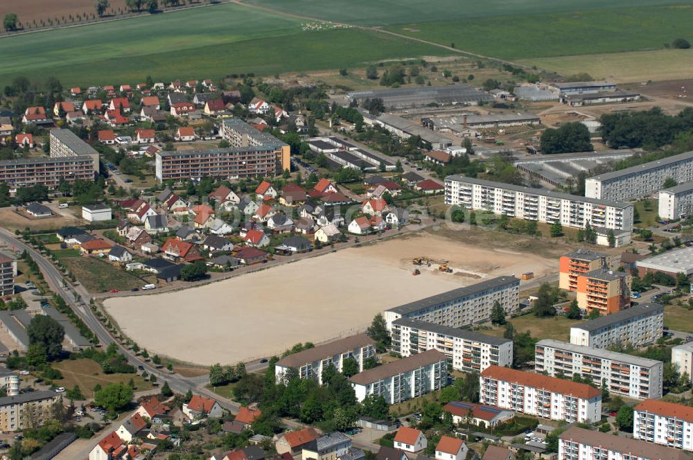 Schwedt aus der Vogelperspektive: Bebauungsgebiet in Schwedt Neue Zeit