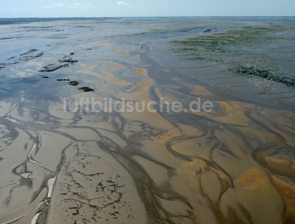 Arcachon aus der Vogelperspektive: Becken von Arcachon bei Ebbe