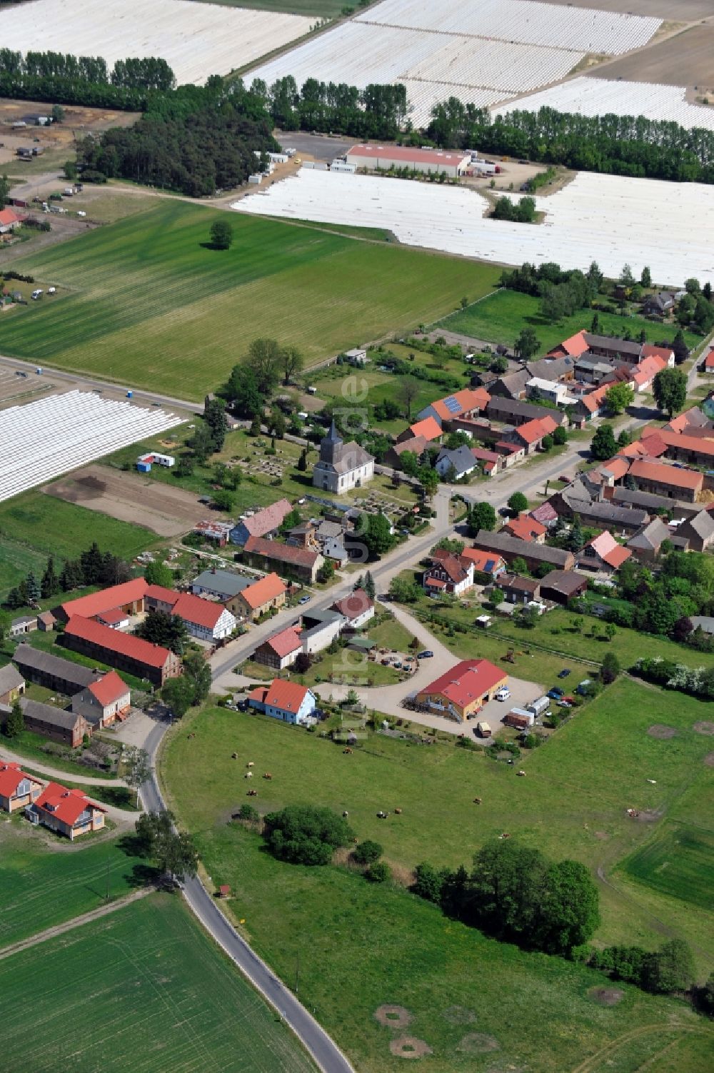 Beelitz OT Schlunkendorf aus der Vogelperspektive: Beelitz OT Schlunkendorf im Bundesland Brandenburg