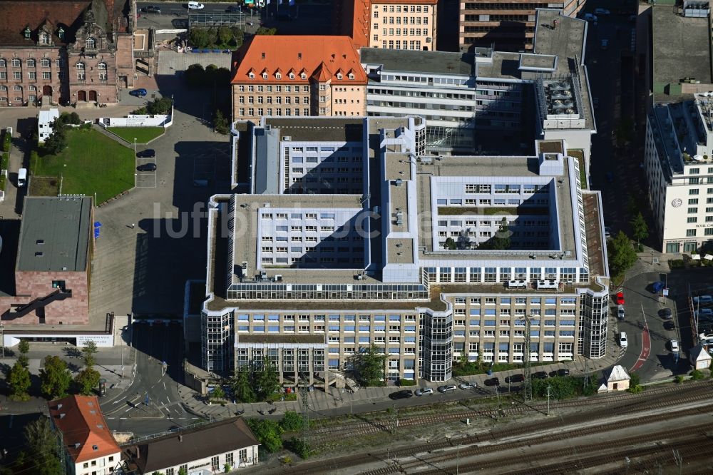 Luftaufnahme Nürnberg - Behörde Agentur für Arbeit am Richard-Wagner-Platz in Nürnberg im Bundesland Bayern, Deutschland