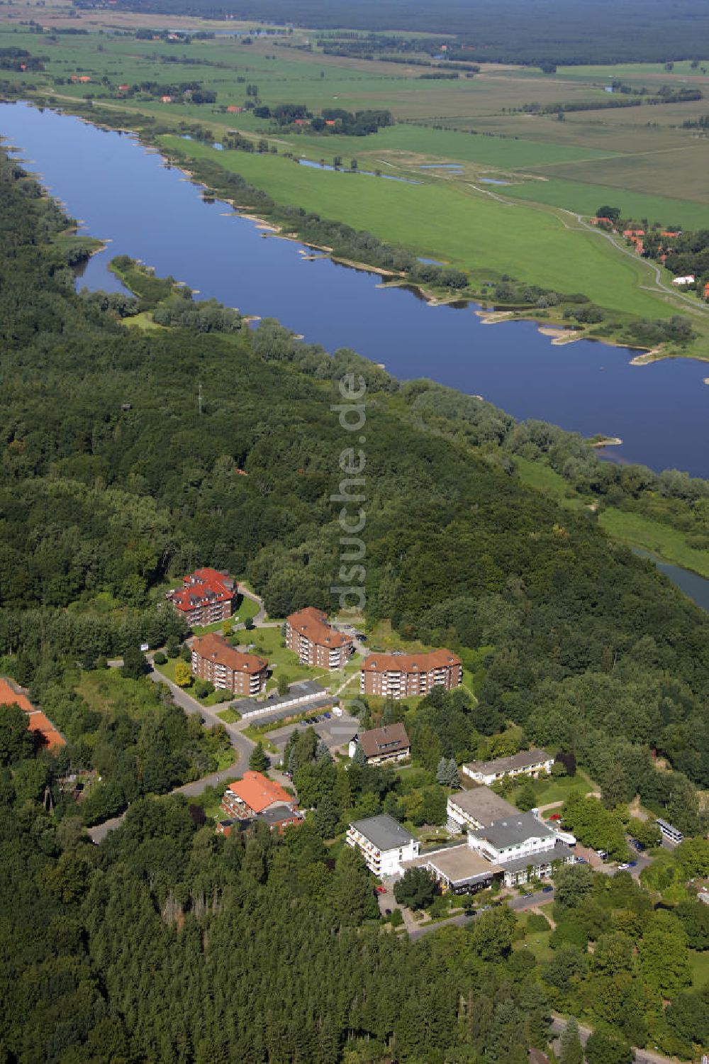 Hitzacker aus der Vogelperspektive: Bellevue Alten- und Pflegeheim / Seniorenresidenz / Parkhotel Hitzacker