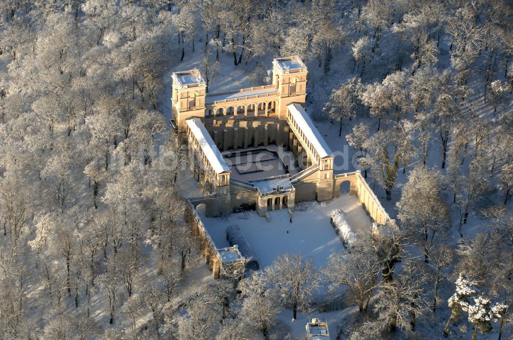 Luftbild POTSDAM - Belvedere auf dem Pfingstberg in Potsdam bei Schnee im Winter