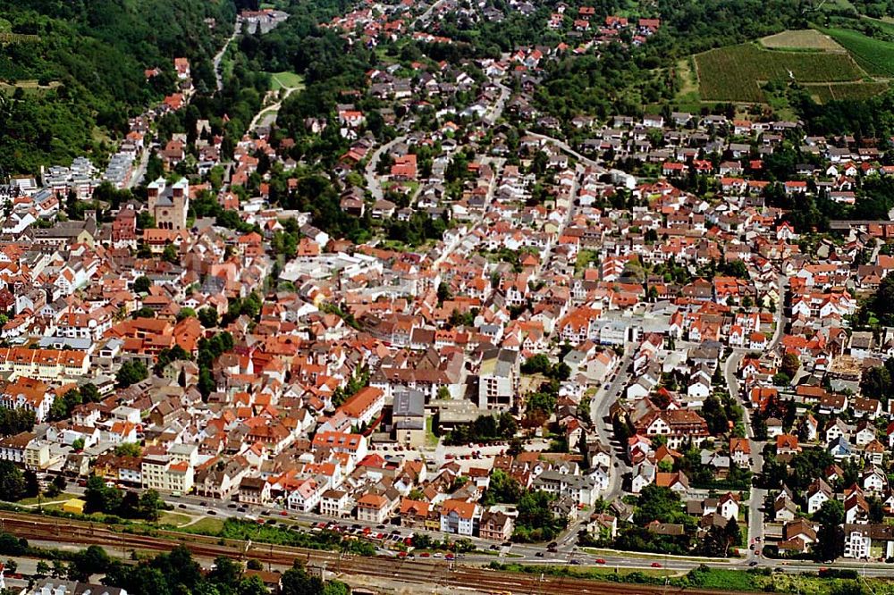 Luftbild Bensheim / Hessen - Bensheim / Hessen Stadtansicht von Bensheim (nördlich von Mannheim) in Hessen 01.08.2003