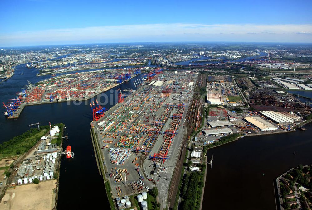 Luftbild Hamburg - Überblick über den Hamburger Hafen (Container)