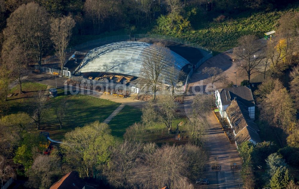 Oberhausen von oben - Überdachung des LVR-Industriemuseums- St. Antony-Hütte in Oberhausen im Bundesland Nordrhein-Westfalen