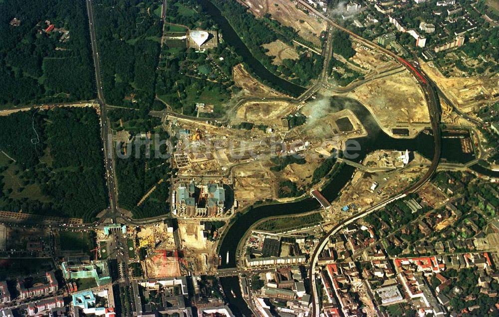 Luftbild Berlin - Bereich Baustelle Reichstag / Spreebogen