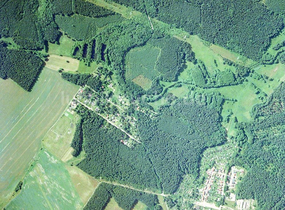 Eggersdorf- Brandenburg von oben - Bereich Eggersdorf aus 8000 ft Höhe in der 90-Grad-Perspektive.