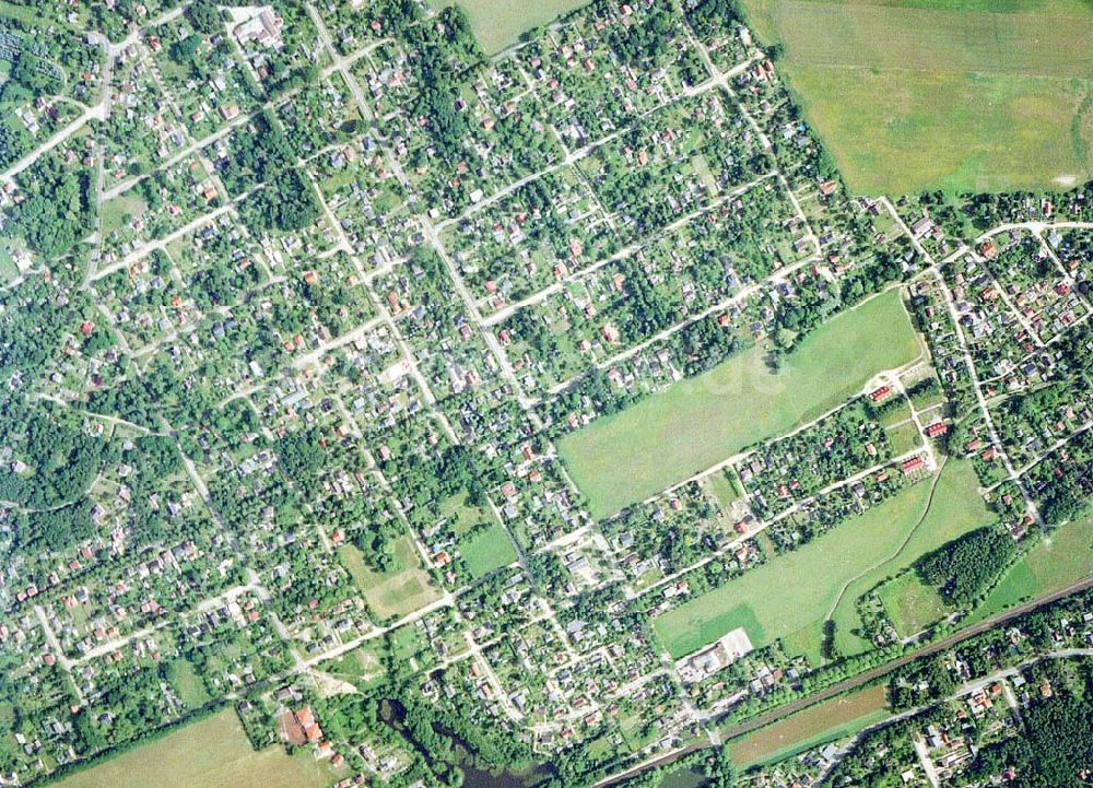 Luftbild Fredersdorf - Brandenburg - Bereich Fredersdorf aus 8000 ft Höhe in der 90-Grad-Perspektive.