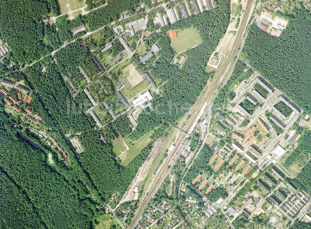 Luftbild Strausberg- Brandenburg - Bereich Vorstadt Strausberg aus 8000 ft Höhe in der 90-Grad-Perspektive.