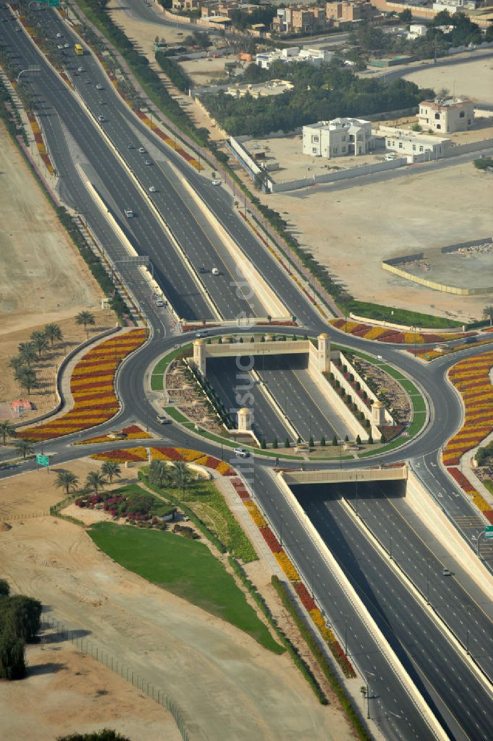 Luftaufnahme Dubai - Überführung an der Autobahnstrecke D73 in Dubai