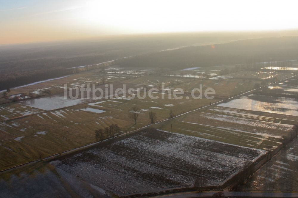 Luftbild Kandel - Überflutete Wiesen in Kandel im Bundesland Rheinland-Pfalz