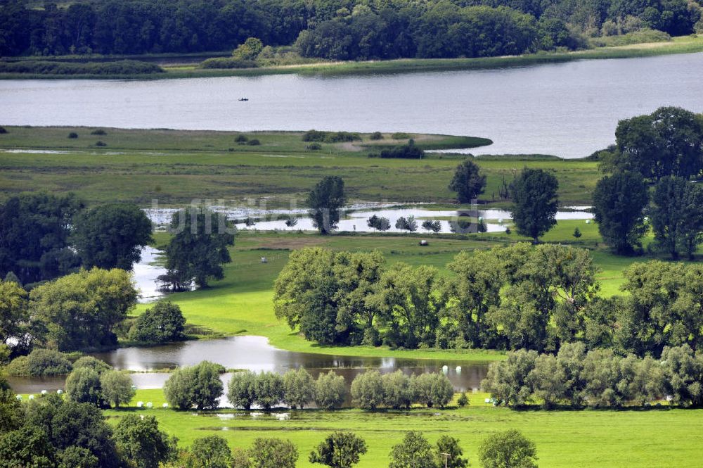 Teterow aus der Vogelperspektive: Überflutung beim Teterower See in Mecklenburg-Vorpommern