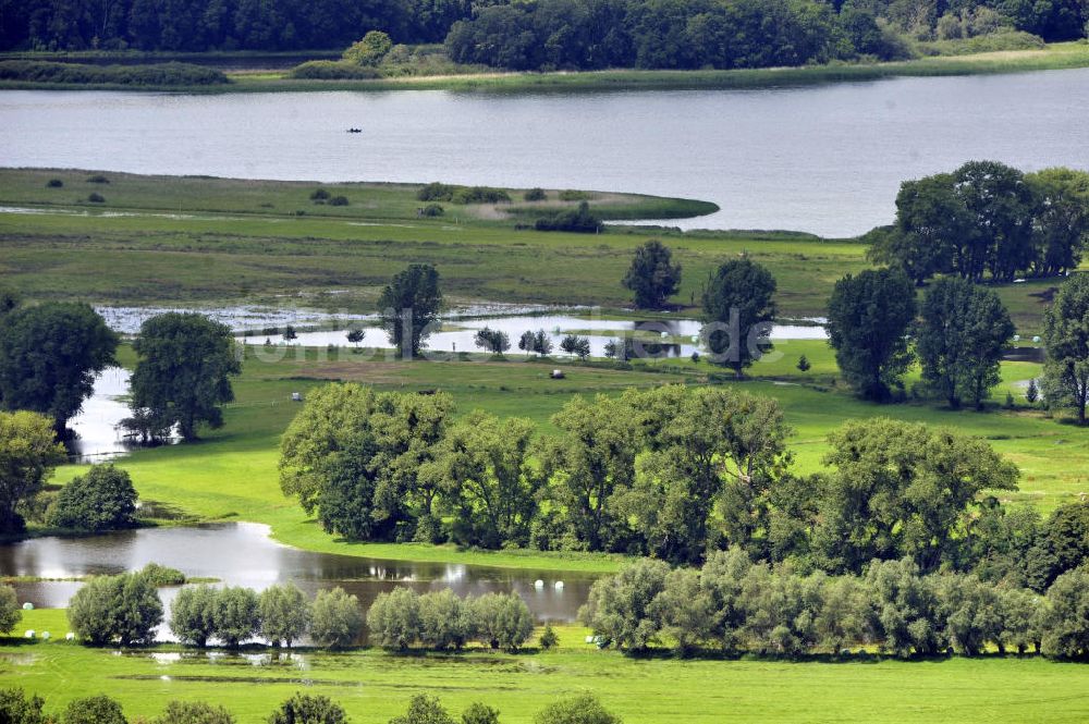 Luftbild Teterow - Überflutung beim Teterower See in Mecklenburg-Vorpommern