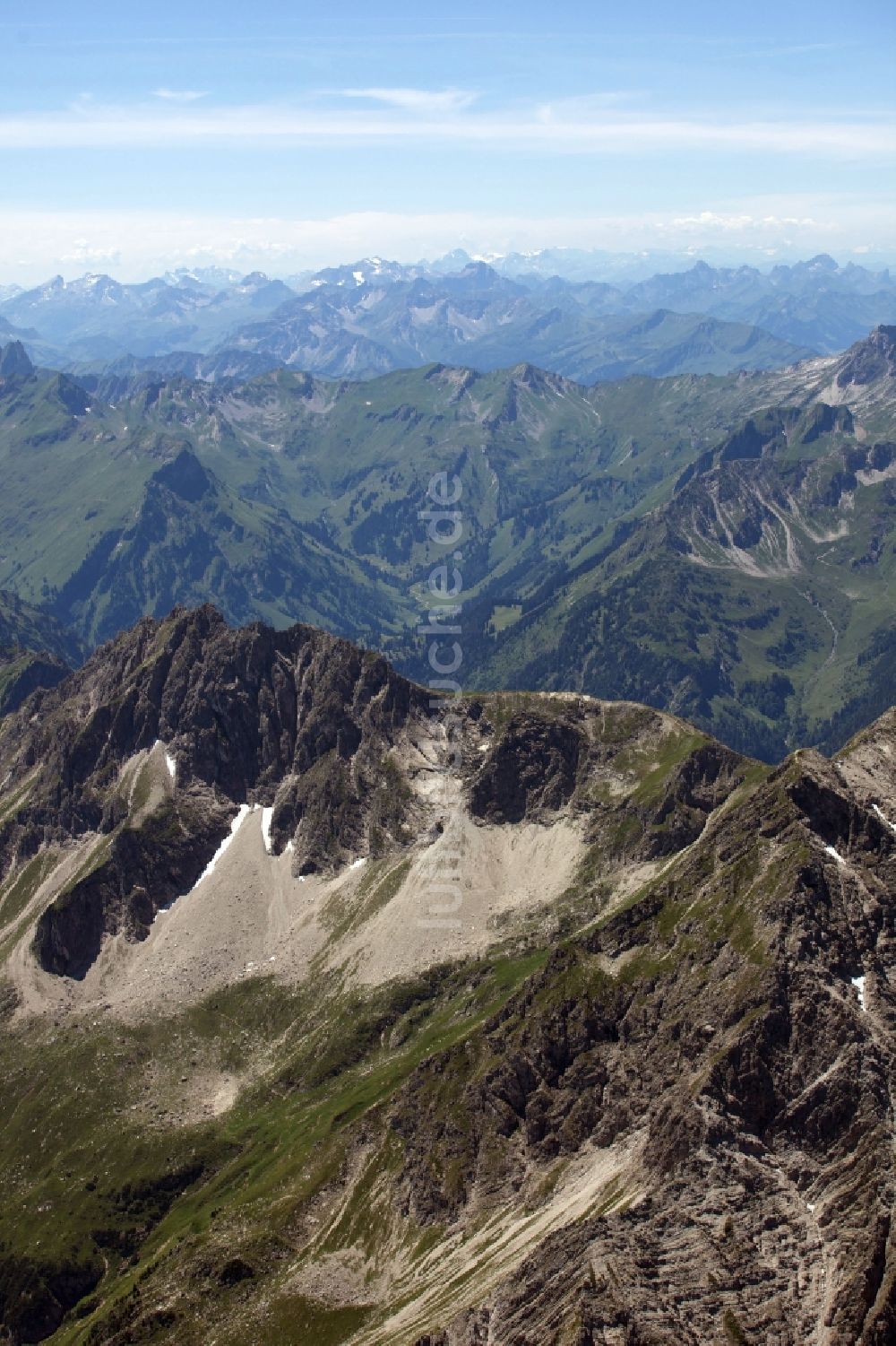 Luftbild Grimentz - Berg- und Gletscher- Landschaft bei Grimentz im Canton Wallis in der Schweiz