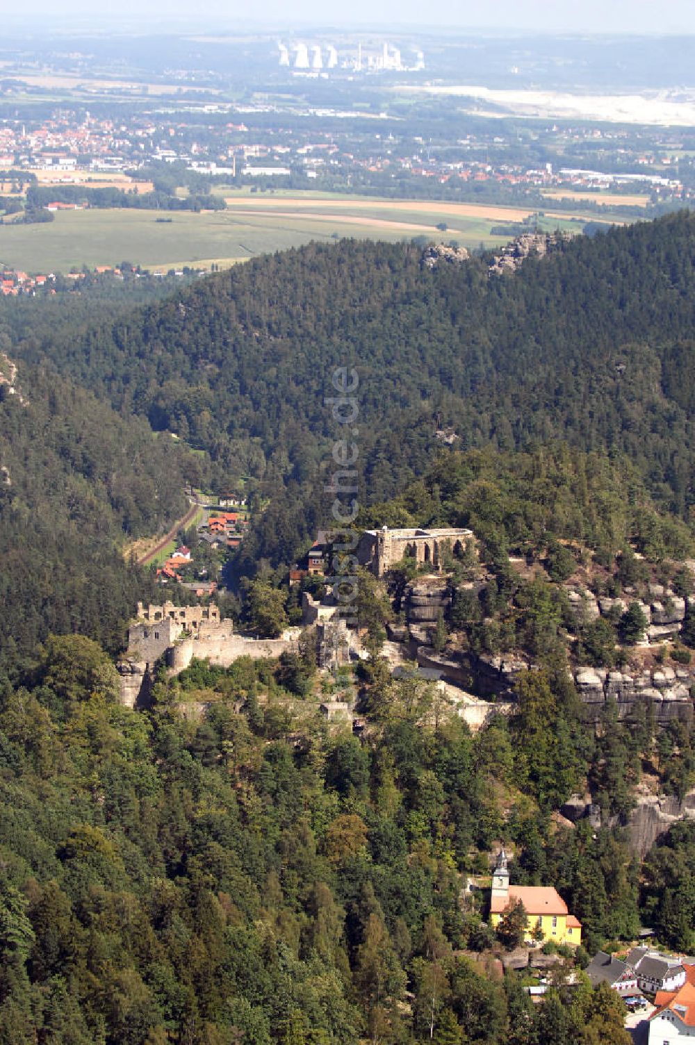 Oybin aus der Vogelperspektive: Berg Oybin