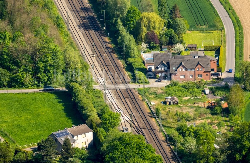 Hamm aus der Vogelperspektive: Übergang von Schienen- und Gleisanlagen in Hamm im Bundesland Nordrhein-Westfalen