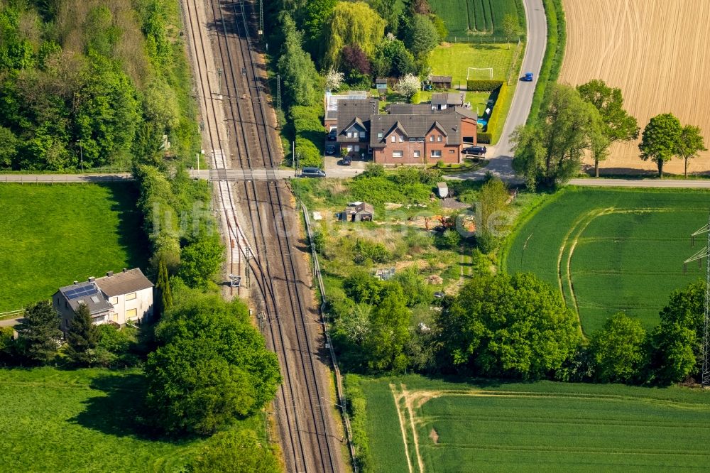 Luftbild Hamm - Übergang von Schienen- und Gleisanlagen in Hamm im Bundesland Nordrhein-Westfalen