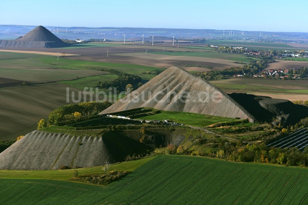 Gerbstedt aus der Vogelperspektive: Bergbau- Abraumhalde - Kupferschieferhalde des Otto-Brosowski-Schachts in Gerbstedt im Bundesland Sachsen-Anhalt, Deutschland