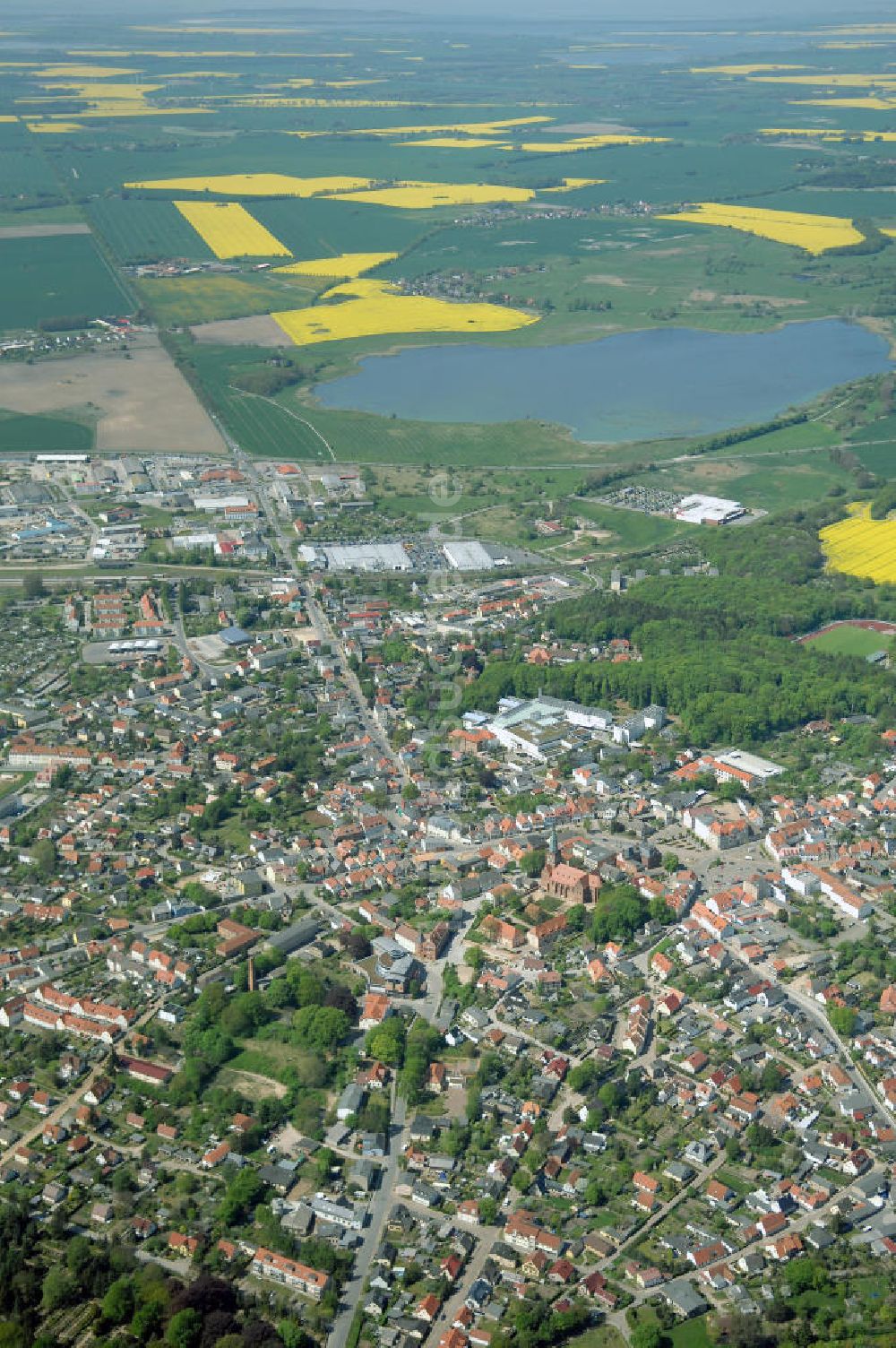 BERGEN von oben - Bergen auf der Insel Rügen