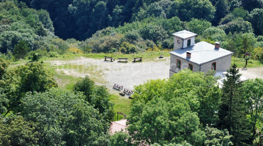 Hörselberge von oben - Berggasthaus auf dem Großen Hörselberg in Thüringen